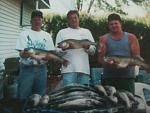 Vermilion in the mid 90s, May. / 24 fish limit with 17 walleye over 27 inches. Drifting